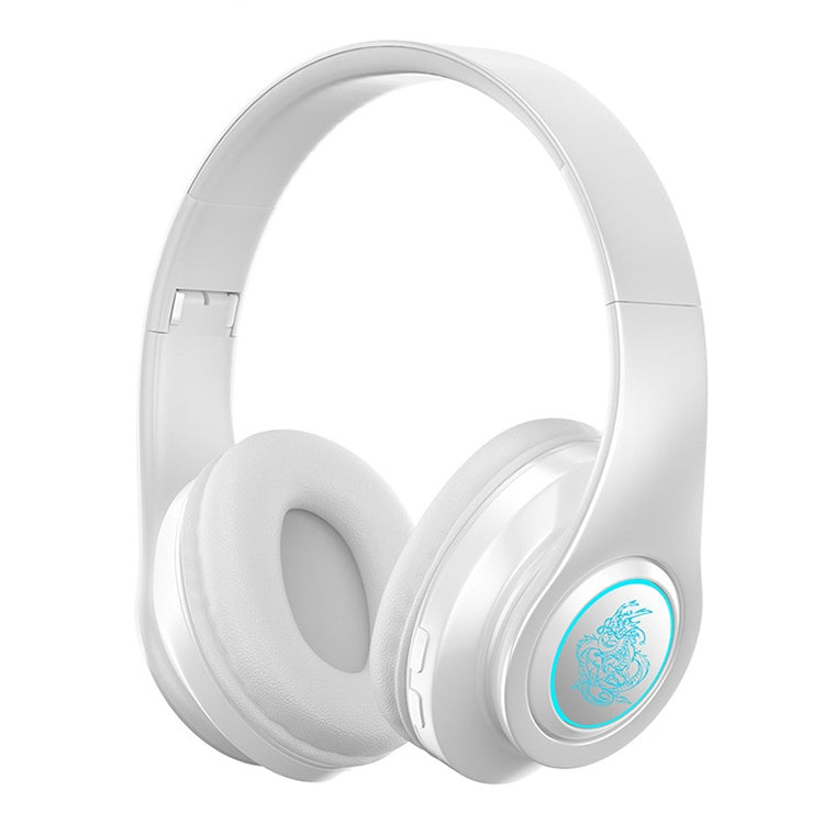 B39 Wireless Bluetooth Headset Subwoofer With Breathing Light Support TF Card(White)