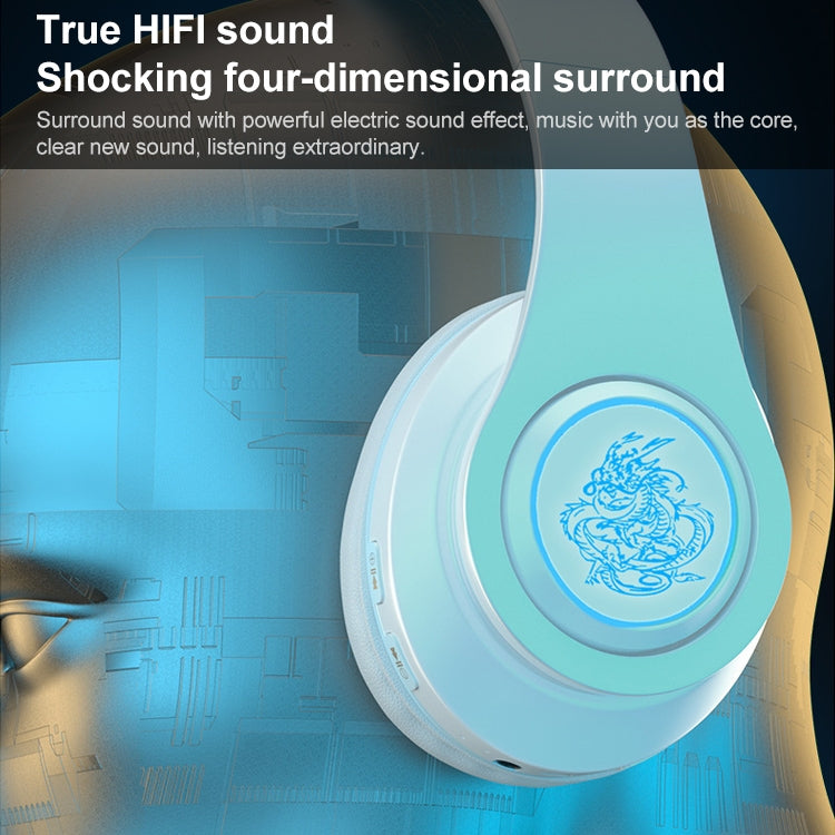 B39 Wireless Bluetooth Headset Subwoofer With Breathing Light Support TF Card(White)
