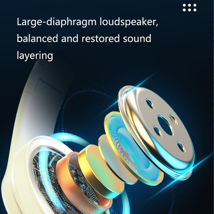 B39 Wireless Bluetooth Headset Subwoofer With Breathing Light Support TF Card(Pure Black)