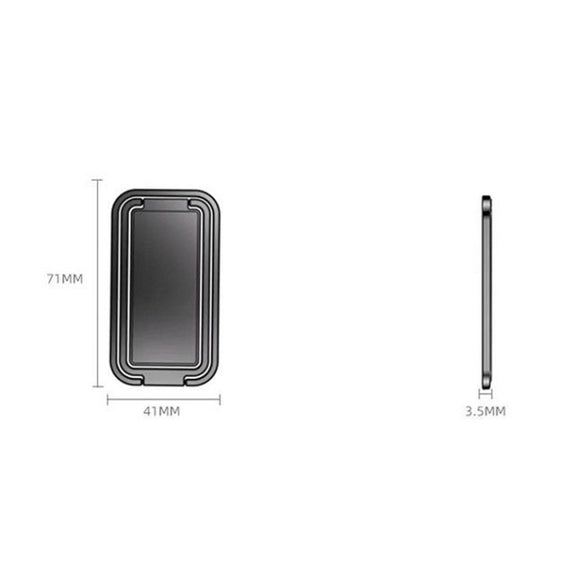 Square Folding Metal Holder Rotating Back Stick Desktop Phone Ring Holder(Space Silver)