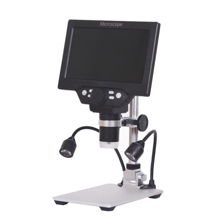G1200D 7 Inch LCD Screen 1200X Portable Electronic Digital Desktop Stand Microscope(EU Plug Without Battery)