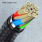 4 PCS 2.4A USB-C / Type-C to USB Braided Fast Charging Sync Data Cable, Length: 2m (Black)