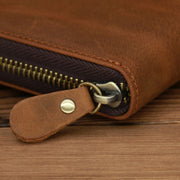 9039 RFID Antimagnetic Leather Zipper Wallet(Horizontal 4)