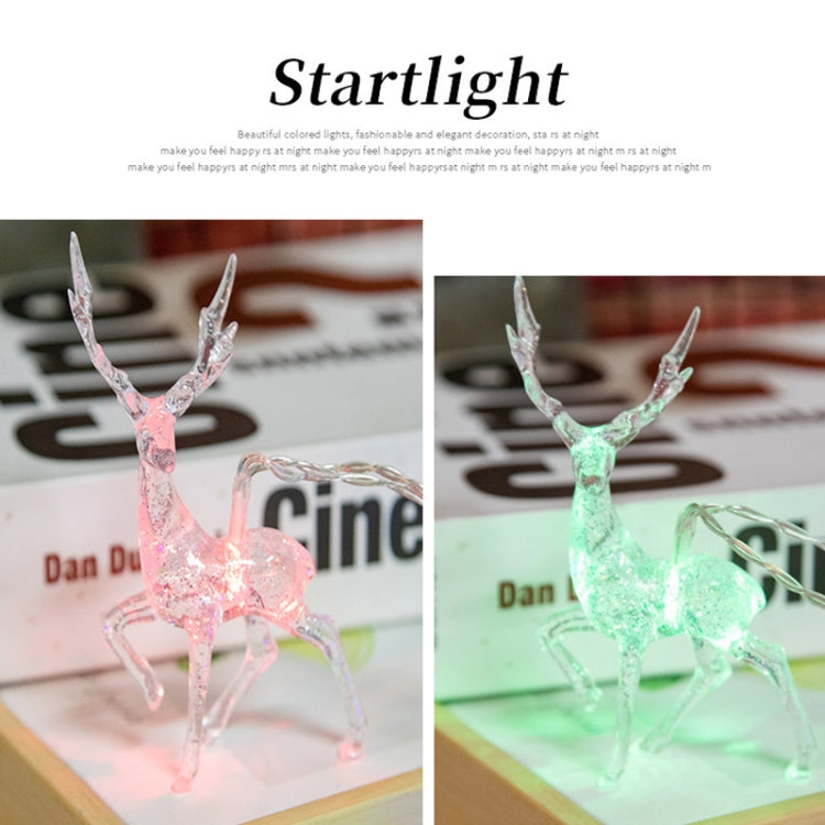 Christmas Elk String Lights Holiday Decoration, Spec: 6m 40 LEDs Battery Box(Colorful Light)