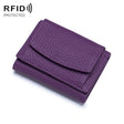 CL-2753 Leather RFID Short Coin Purse Wallet(Purple) - free shipping - PMC TechLife - Order now!