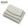 CL-2753 Leather RFID Short Coin Purse Wallet(Rice White) - Antimagnetic RFID Package by PMC TechLife | Online Shopping South Africa | PMC TechLife | Buy Now Pay Later Mobicred