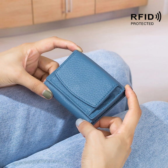 CL-2753 Leather RFID Short Coin Purse Wallet(Light Pink)