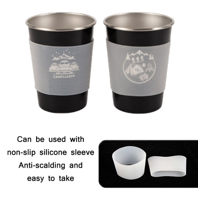 4 PCS / Set Outdoor Picnic Stainless Steel Cup With Storage Bag (Black)