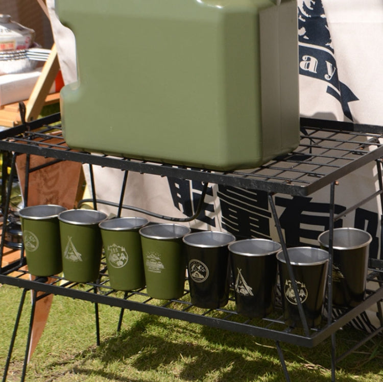 4 PCS / Set Outdoor Picnic Stainless Steel Cup With Storage Bag (Black)