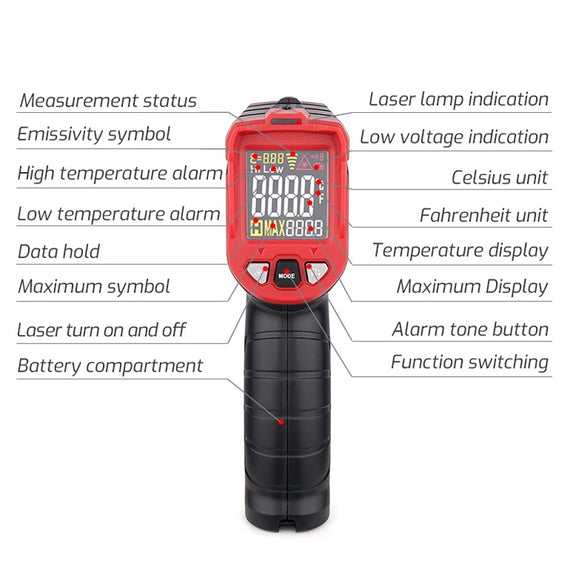 TASI Colorful Screen Infrared Thermometer,  -50-480 Degrees Celsius(TA601A)