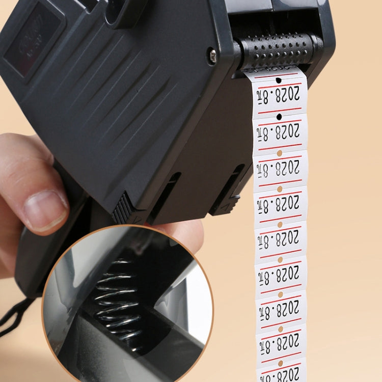 Deli 7500 Date Batch Number Handheld Label Printer With 2 Ink Wheel +1 Roll Price Tag