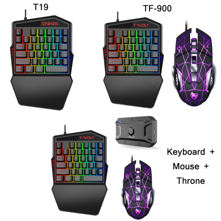 T-WOLF Mobile Gaming One-Handed Keyboard���Specification��� Keyboard + Mouse + Throne