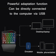 T-WOLF Mobile Gaming One-Handed Keyboard���Specification��� Keyboard + Mouse + Throne