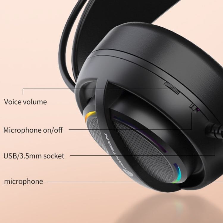 PANTSAN PSH-100 USB Wired Gaming Earphone Headset with Microphone, Colour: 3.5mm Yellow