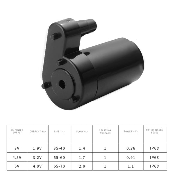 Quiet Mini Horizontal Vertical Submersible Pump, Style: Black Vertical