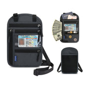 RFID Multi-Function Halter Passport Bag Certificate Protection Cover(Dark Gray)