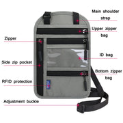 RFID Multi-Function Halter Passport Bag Certificate Protection Cover(Dark Gray)