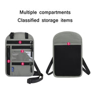 RFID Multi-Function Halter Passport Bag Certificate Protection Cover(Dark Gray)