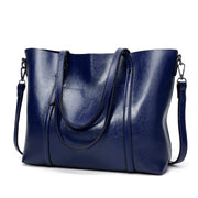 888-G9 Oil Wax Leather All-Match Fashion Handbag(Navy Blue)