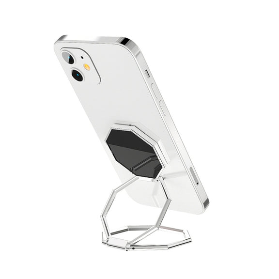 Metal Sticky Mobile Phone Ring Holder Desktop Stand(Silver)