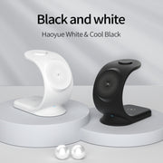 OJD-83 3 in 1 Magnetic Suction Vertical Bracket Wireless Charger for Mobile Phone & iWatch & AirPods(White)