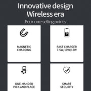 OJD-83 3 in 1 Magnetic Suction Vertical Bracket Wireless Charger for Mobile Phone & iWatch & AirPods(White)
