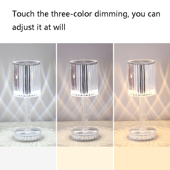 USB Charging Touch Diamond Crystal Table Lamp, Specification: USB Charging(RGB with Remote Control 16 Color)(Transparent)