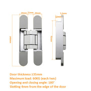 Three-Dimensional Adjustable Cross Hinge Folding Door Concealed Hinge, Specification: No. 2 Sand Silver 60kg