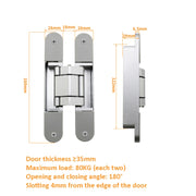 Three-Dimensional Adjustable Cross Hinge Folding Door Concealed Hinge, Specification: No. 3 Sand Silver 80kg