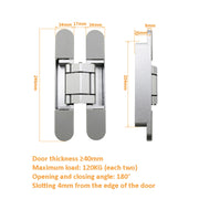 Three-Dimensional Adjustable Cross Hinge Folding Door Concealed Hinge, Specification: No. 5 Sand Silver 120kg