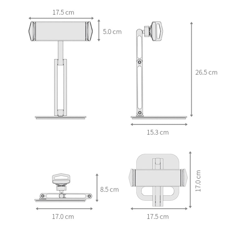 Boneruy P47 Tablet Computer Stand Desktop Mobile Phone Stand(White)