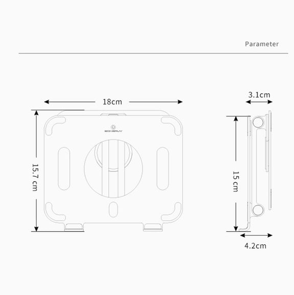 Boneruy L04mini 360 Degree Rotating Aluminum Alloy Tablet Laptop Holder(Silver)
