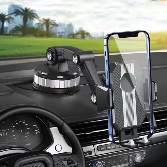 X-0566 Big Suction Cup Car Phone Holder Center Console Phone Holder(Black Gray)