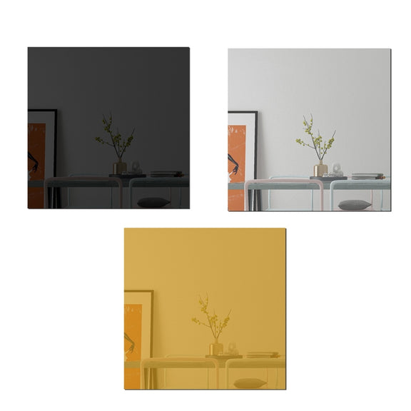 Ym300 16 PCS / Set Home Personal Wall Stickers DIY Acrylic Wall Decorative Mirror(Quartet Silver)