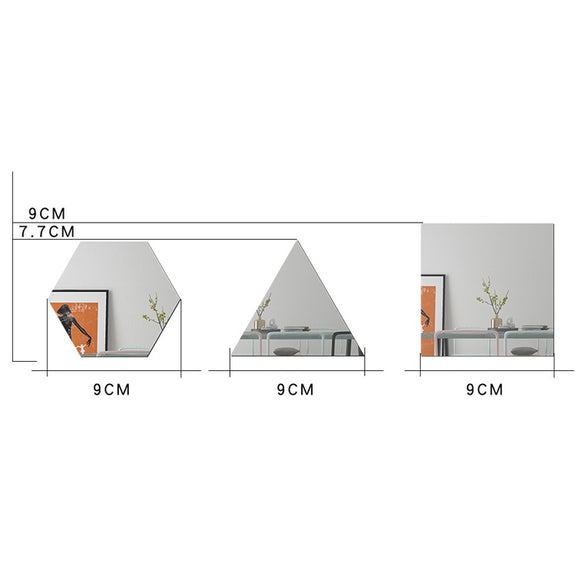 Ym300 16 PCS / Set Home Personal Wall Stickers DIY Acrylic Wall Decorative Mirror(Hexagon Silver)