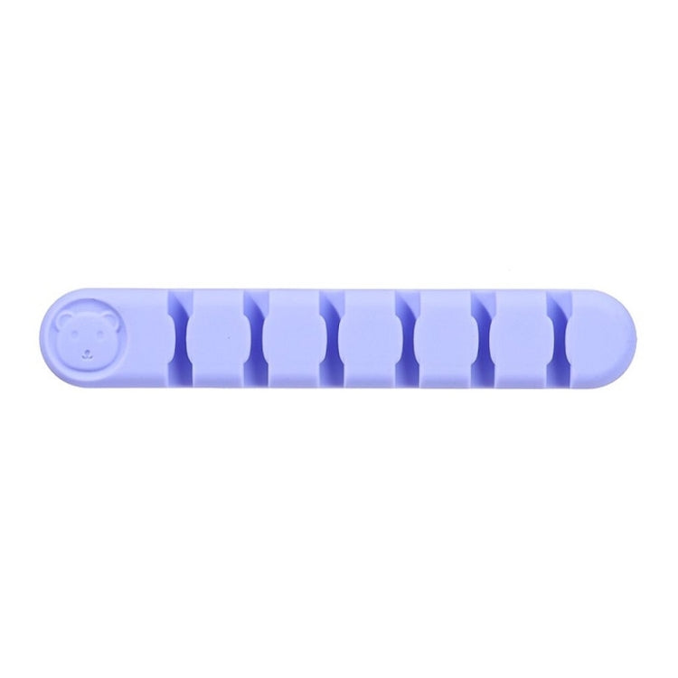 6 Holes Bear Silicone Desktop Data Cable Organizing And Fixing Device(Lilac Purple)