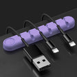 6 Holes Bear Silicone Desktop Data Cable Organizing And Fixing Device(Lilac Purple) - Cable Organizer by PMC TechLife | Online Shopping South Africa | PMC TechLife | Buy Now Pay Later Mobicred