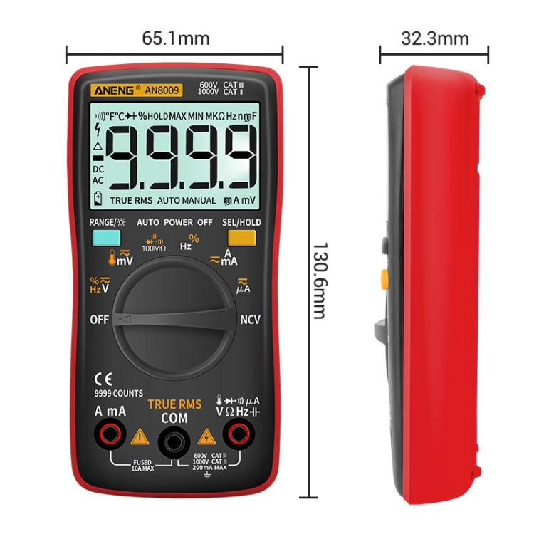 ANENG AN8009 NVC Digital Display Multimeter, Specification: Standard(Orange)