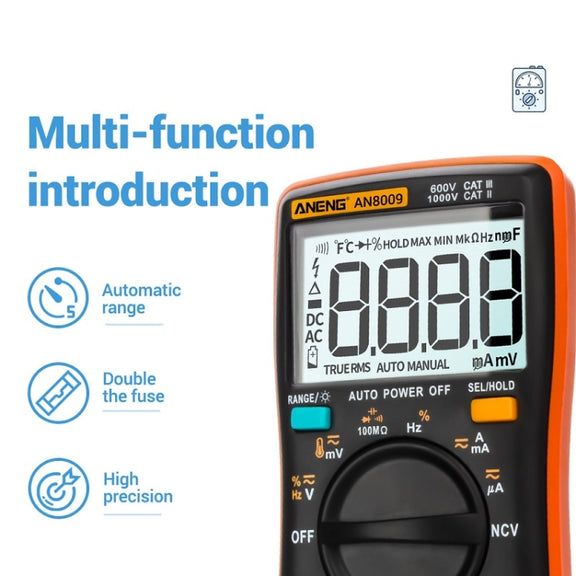 ANENG AN8009 NVC Digital Display Multimeter, Specification: Standard(Red)
