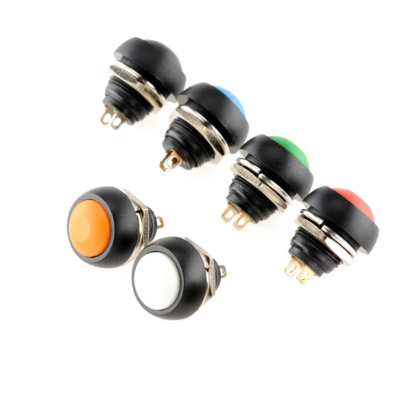 10 PCS Small Water-resistant Self-Reset Button Switch(Black)