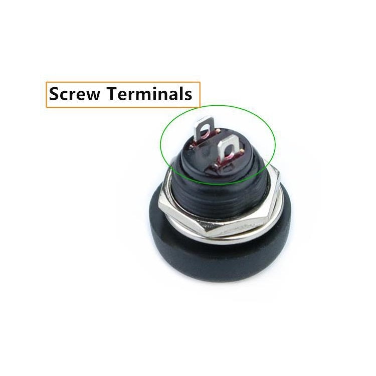 10 PCS Small Water-resistant Self-Reset Button Switch(Black)