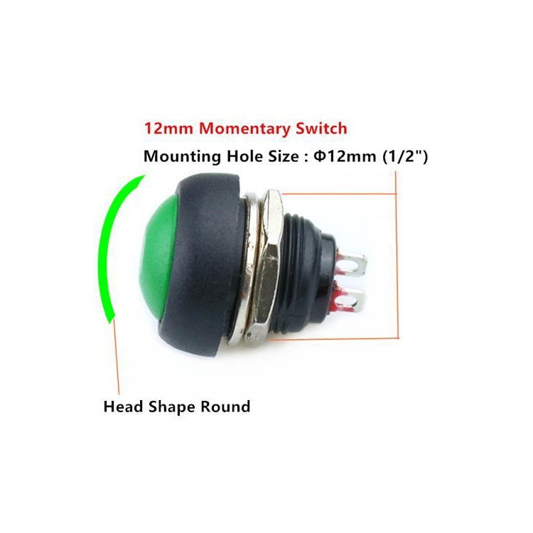 10 PCS Small Water-resistant Self-Reset Button Switch(Black)