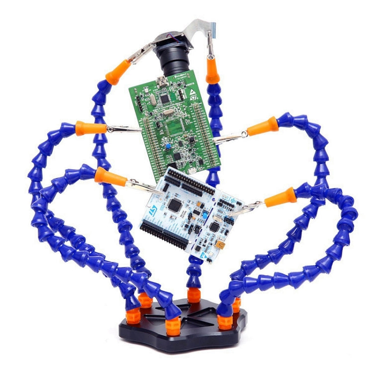 Universal Six-Jaw Aluminum Alloy Welding Station Power Distribution Board Welding Tool, Style: Backplane + 6 Claw Clamp(Black Bottom Plate)