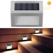 6 LED Solar Stainless Steel Stair Ladder Lamp Wall Light(Warm Light)
