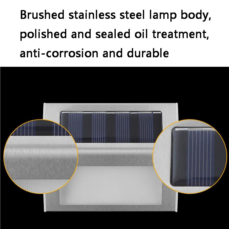 6 LED Solar Stainless Steel Stair Ladder Lamp Wall Light(White Light)
