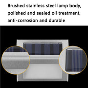 6 LED Solar Stainless Steel Stair Ladder Lamp Wall Light(White Light)