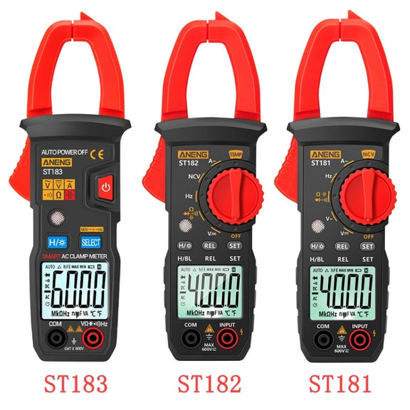 ANENG Intelligent Digital Backlit Clamp-On High-Precision Multimeter, Specification: ST182 with Temp Measurement