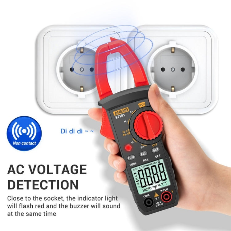 ANENG Intelligent Digital Backlit Clamp-On High-Precision Multimeter, Specification: ST182 with Temp Measurement