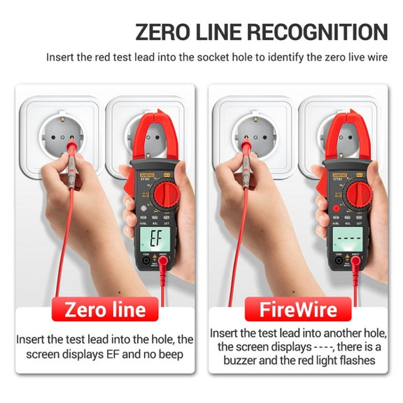 ANENG Intelligent Digital Backlit Clamp-On High-Precision Multimeter, Specification: ST182 with Temp Measurement