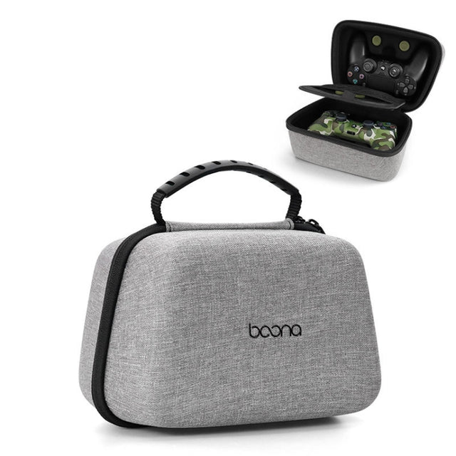Baona EVA Hard Shell Gamepad Storage Bag For PS5 / PS4 / Xbox / Switch Pro, Style: Double-layer Gray
